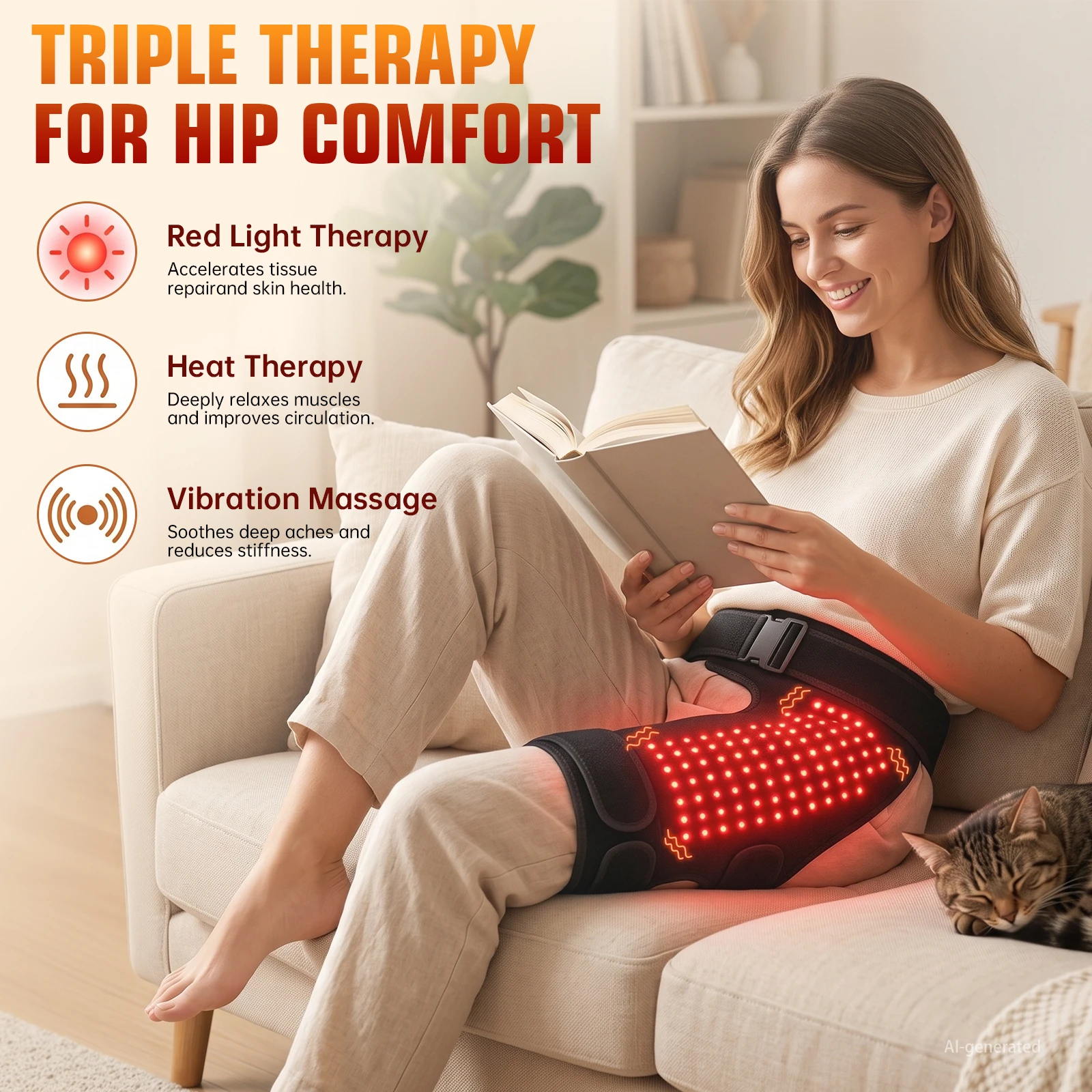 USB-Charging Heated Hip Support Wrap