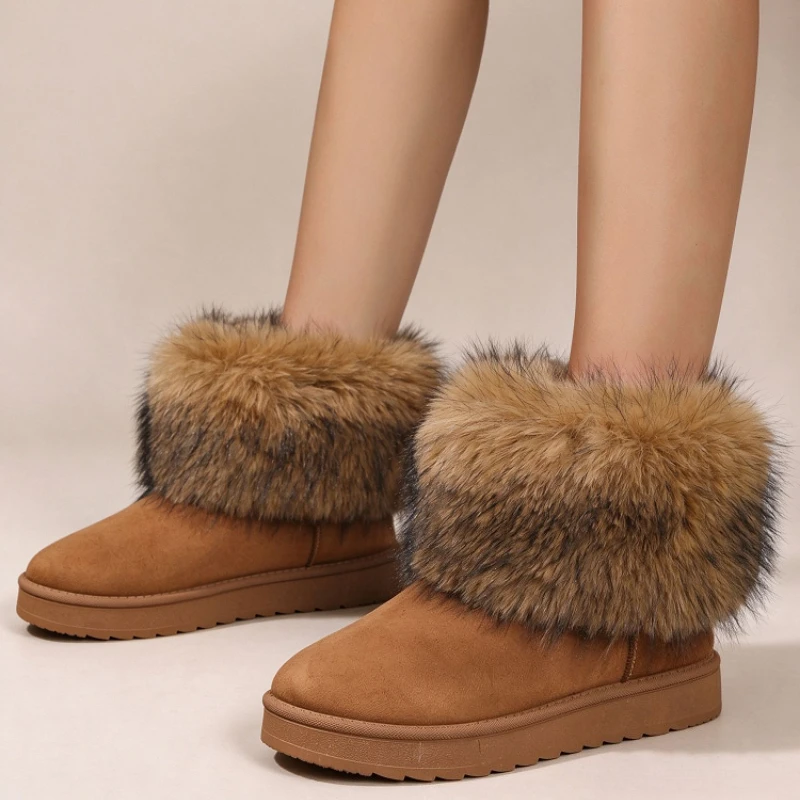 Warm Winter Snow Boots for Women Anti Slip Waterproof Outdoor Ankle Boots Comfortable Fur Lined Casual Shoes Plus Size