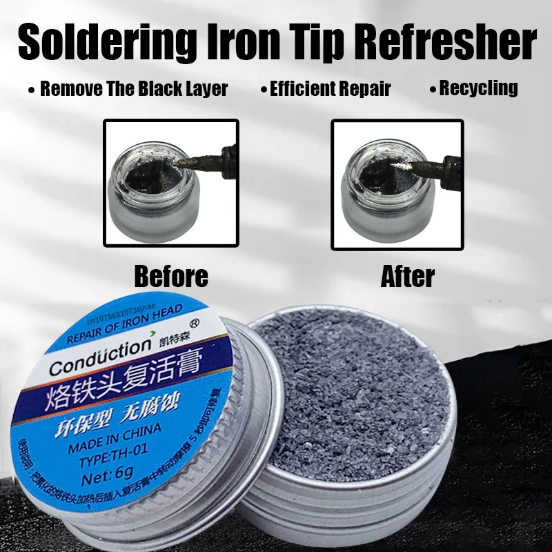 Soldering Iron Head Restorer Non-stick Solder Paste Cleaning Paste Oxidized Tin Soldering Iron Head Reviver Oxidized Activator