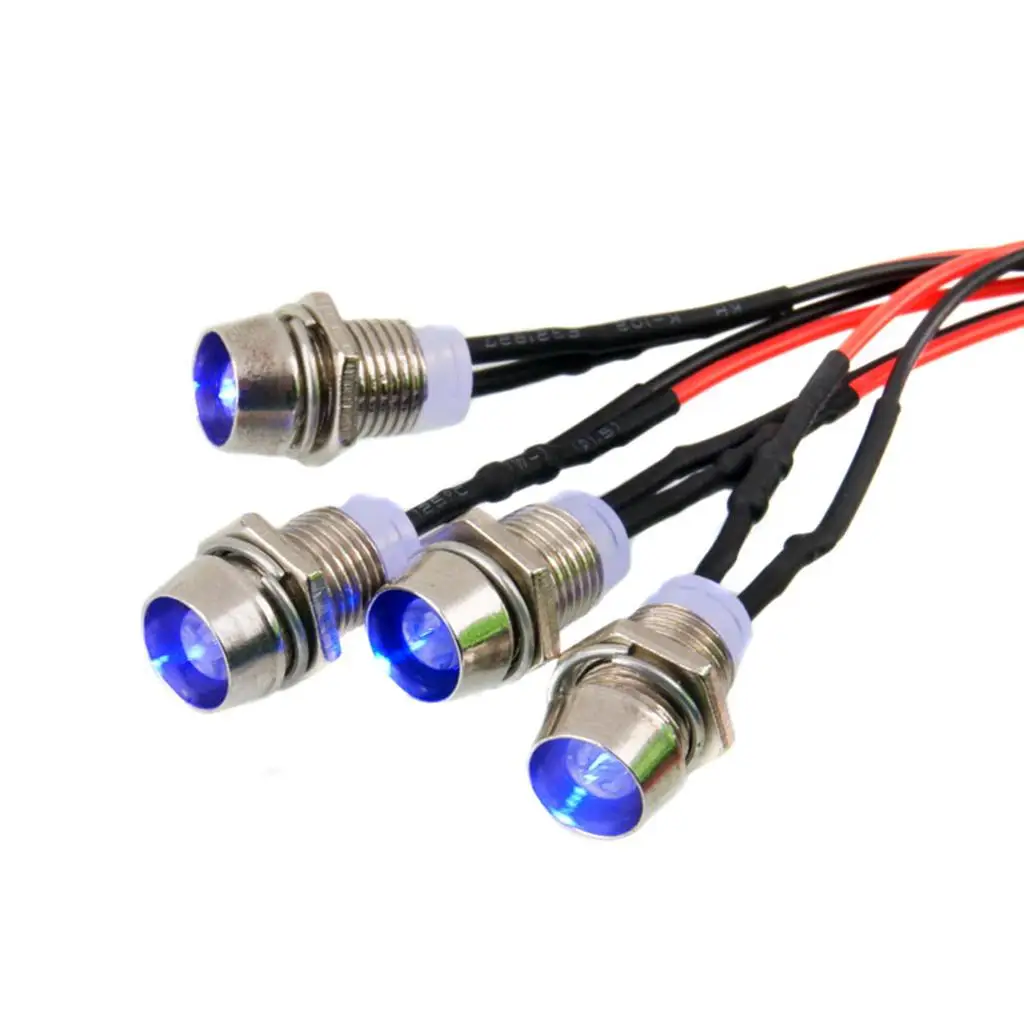 RC Led Headlights Blue 5mm Metal Light Kit Car Roof Lighting Accessories for RC Truck 1 14 Off Road