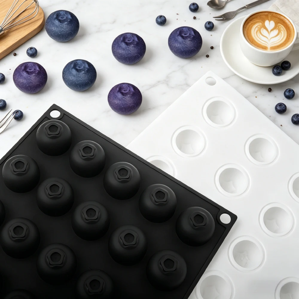 35 Cavity Blueberry Silicone Mold for Making Mousse Cake Fruit Gummies Chocolate Pudding - Versatile Baking And Cooking Mold