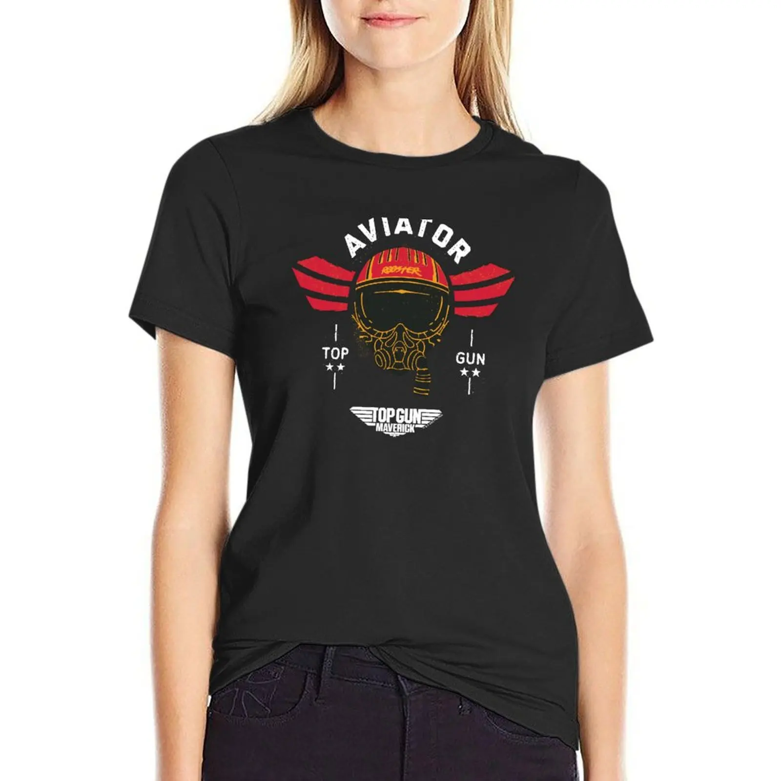 Top Gun: Maverick Rooster Aviator Helmet Poster T-Shirt Female clothing lady clothes funnys t-shirt dress for Women long