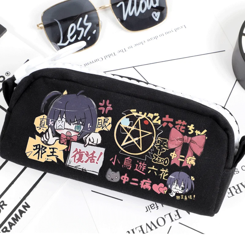 Big zipper,Black White, Love,Chunibyo & Other Delusions,Chuunibyou demo koi ga shitai,Pencil Case Bag,Pencilcase School Supplies