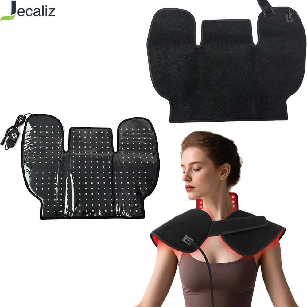 

288 LEDs Wearable Red Light Therapy Pad for Neck&Shoulder Pain Relief,660nm&850nm Infrared LED Heating Pad for Muscle Relax Back