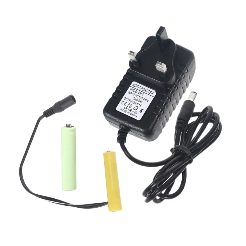 Eliminators Vielseitiger Netzadapter AAA Ersatz für 2 Batterien für Tischlampe, Bewegungsmelder, Mülleimer, Uhr, QXNF