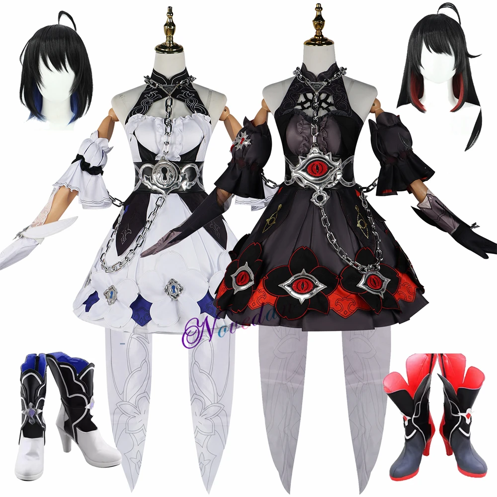 

Game Honkai Impact 3rd Seele Vollerei Cosplay Costume Uniform Shoes Wig Anime Twins Stygian Nymph Veliona Cosplay Dress Outfit