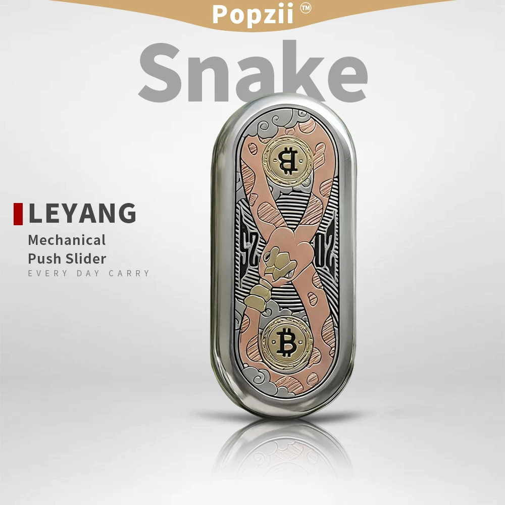 LEYANG Shark White Copper EDC Mechanical Push Slider Fidgeting toys Adult Sensory Toys Office Stress Relief Gadgets Anxiety Toys