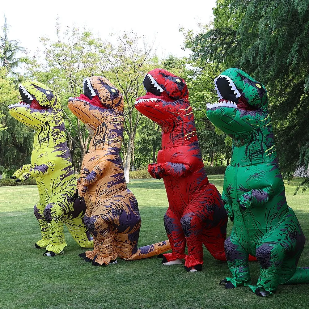 Adult/Kids Tyrannosaurus Inflatable Costume Waterproof Dinosaur Role-playing Birthday Surprise Funny Party Apparel Child Gift