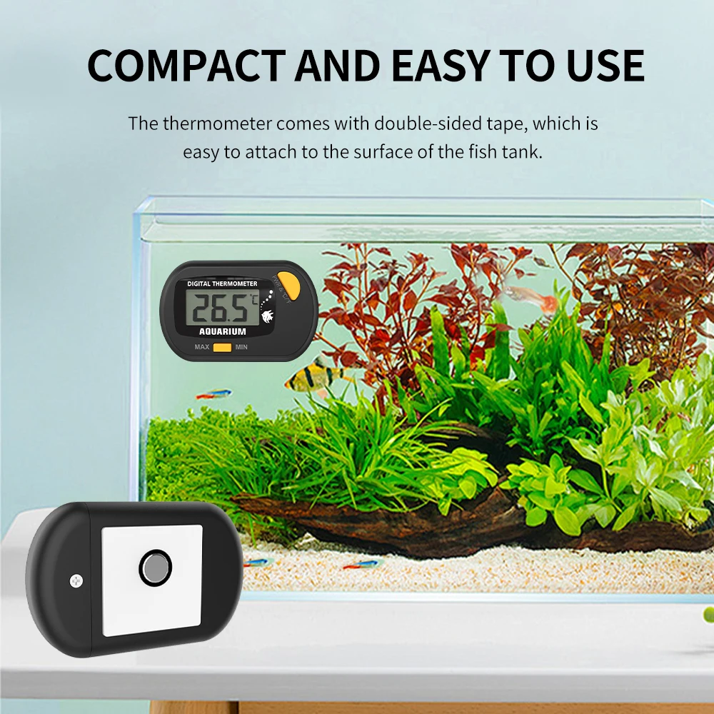 -10℃ ~ 60℃ Aquarium External Electronic Thermometer High Precision Fish Tank Reptile Pet Aquarium Digital Tempreture Meter