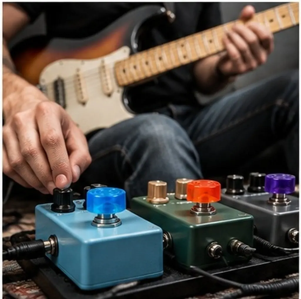 6Pcs Multicolor Footswitch Topper for Guitar Effect Pedal Anti-Slip Enlarged Surface Full Protection Extend Pedal Life Guitar
