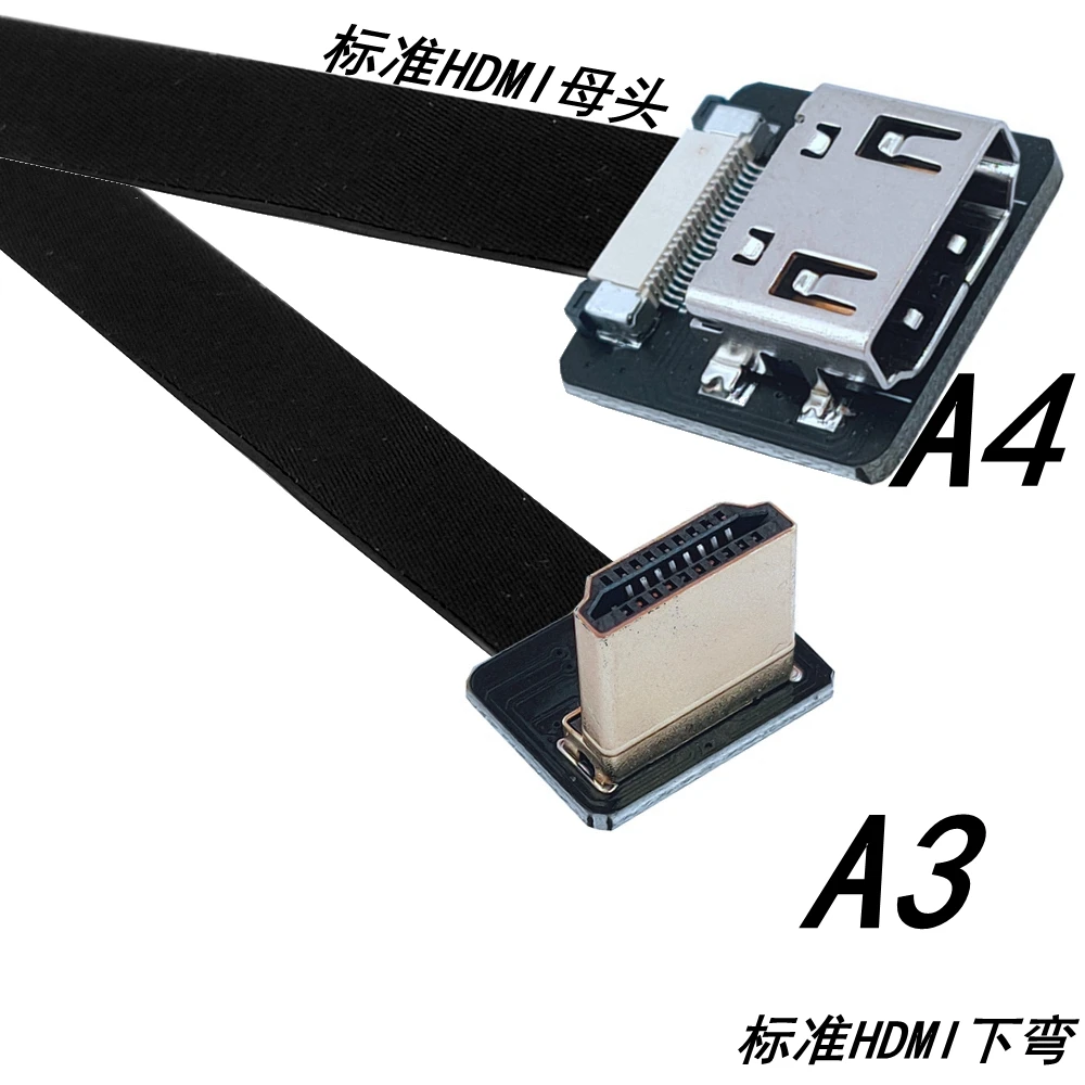 

Mini HD- compatible Up Angled FPC Mini HD to HDTV A Type Male Female FPV HDTV Flat Cable for Multicopter Aerial Photography