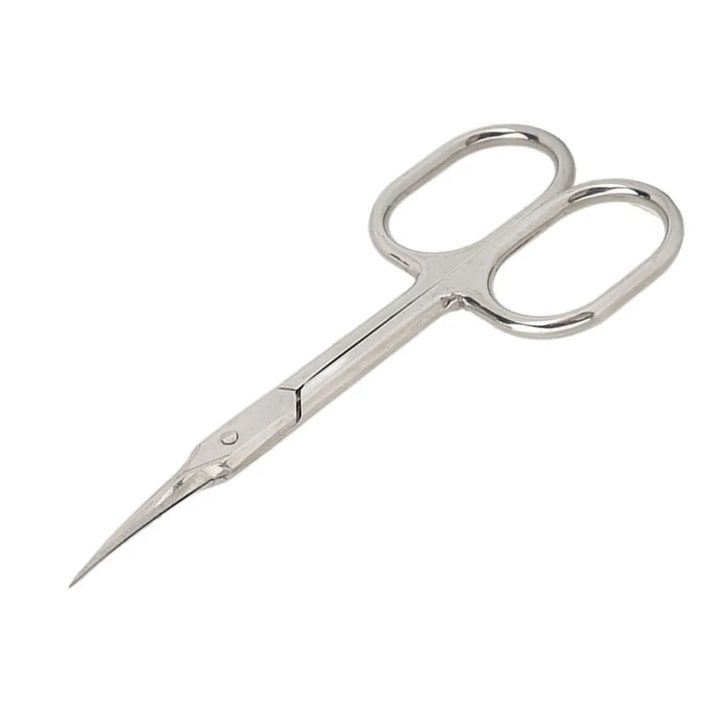 Stainless Steel Cuticle Scissors Silvery Curved Blade Nail Cuticle Trimmer Extra Fine Precise Pointed Tip Manicure Scissors