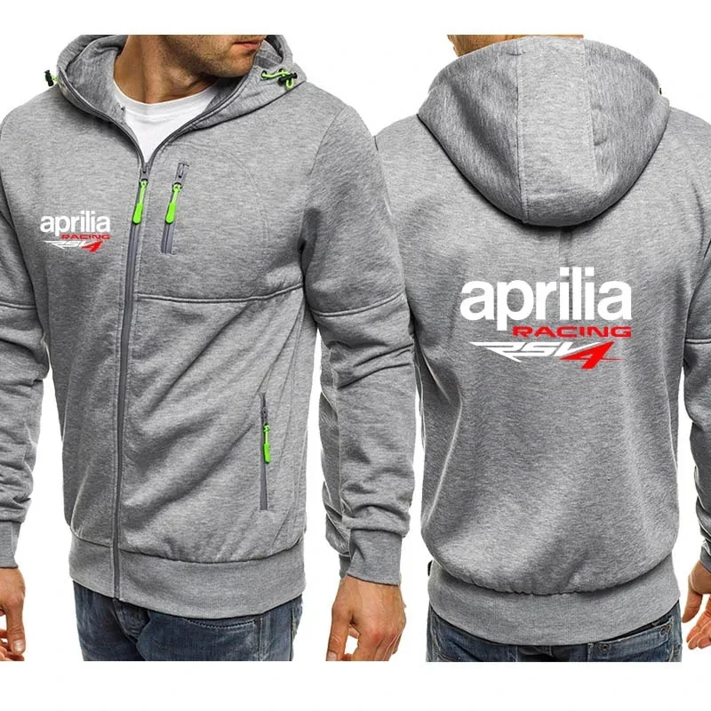 Spring Autumn Men\'s Hoodies Aprilia Racing RSV4 Logo Print Fashion Sports Windbreak Warm Comfortable Hooded Splicing Sweatshirt