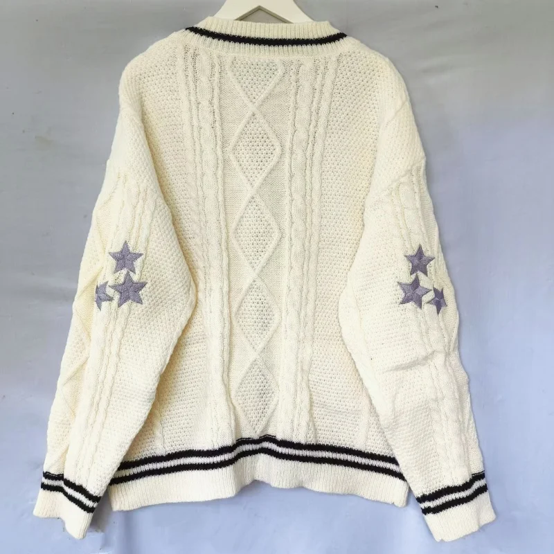 Star Embroidery Y2K Knitted Women's Taylors Cardigan Fashion Soft and Loose Warm Vintage Sweater Jacket Fall/Winter 2024 New