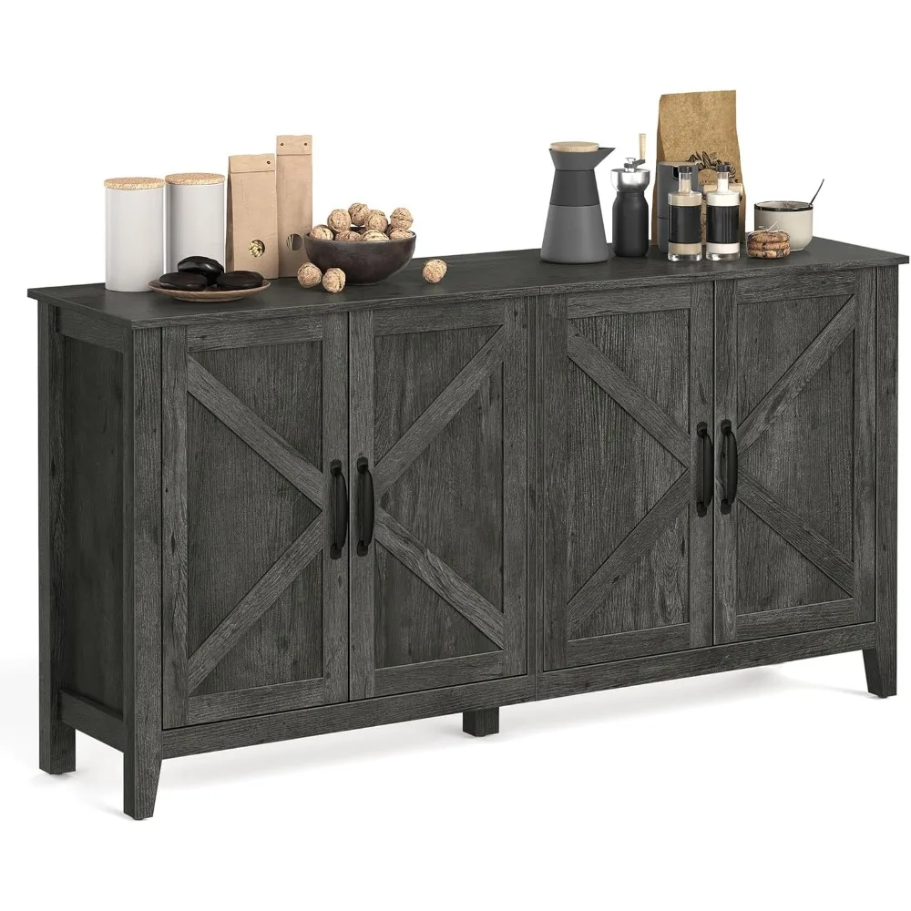 Gabinete de almacenamiento con estante ajustable, aparador tipo buffet, credenza para espacios habitables y pasillos de entrada