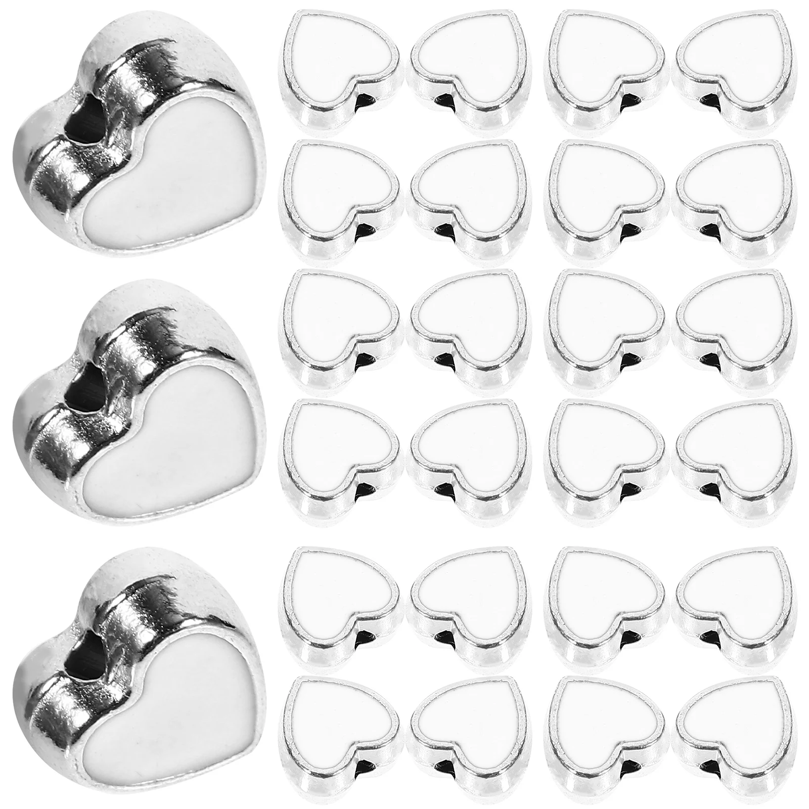 

100 шт., бусины-разделители в форме сердца, аксессуары для самостоятельного изготовления ожерелья, браслета, комплект для изготовления ювелирных изделий, свободные бусины для рукоделия, бисероплетения