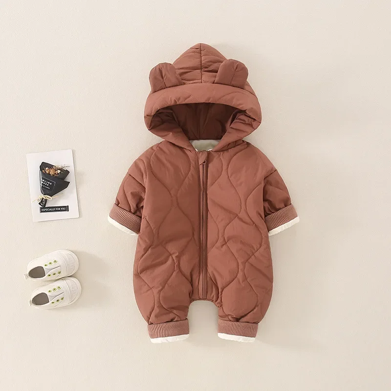 Baby Autumn and Winter Clothes Baby Jumpsuits Warm Lovely Newborn Rompers Thickened Cotton Outdoor Clothes