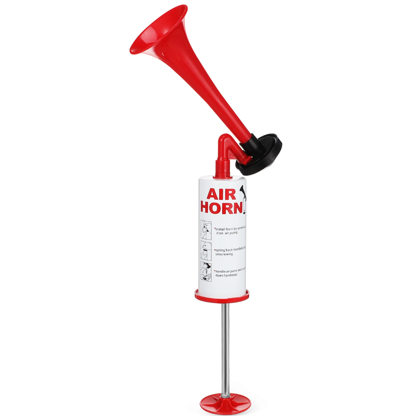 

Red Handheld Air Toy for Kids Football Cheer Plastic Noise Maker Loud Sound Portable Safety Horn for Events Sports Emergency
