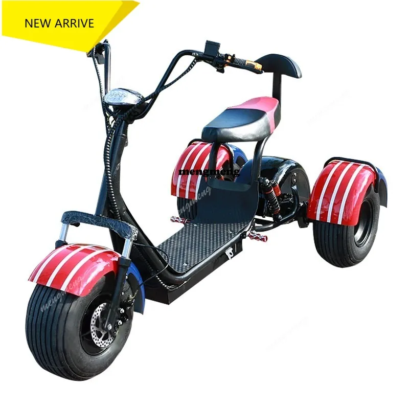 Powerful Three Wheel 2000W/3000W Electric Tricycle EEC COC With Pedal Double Battery Two Seat Cargo Basket