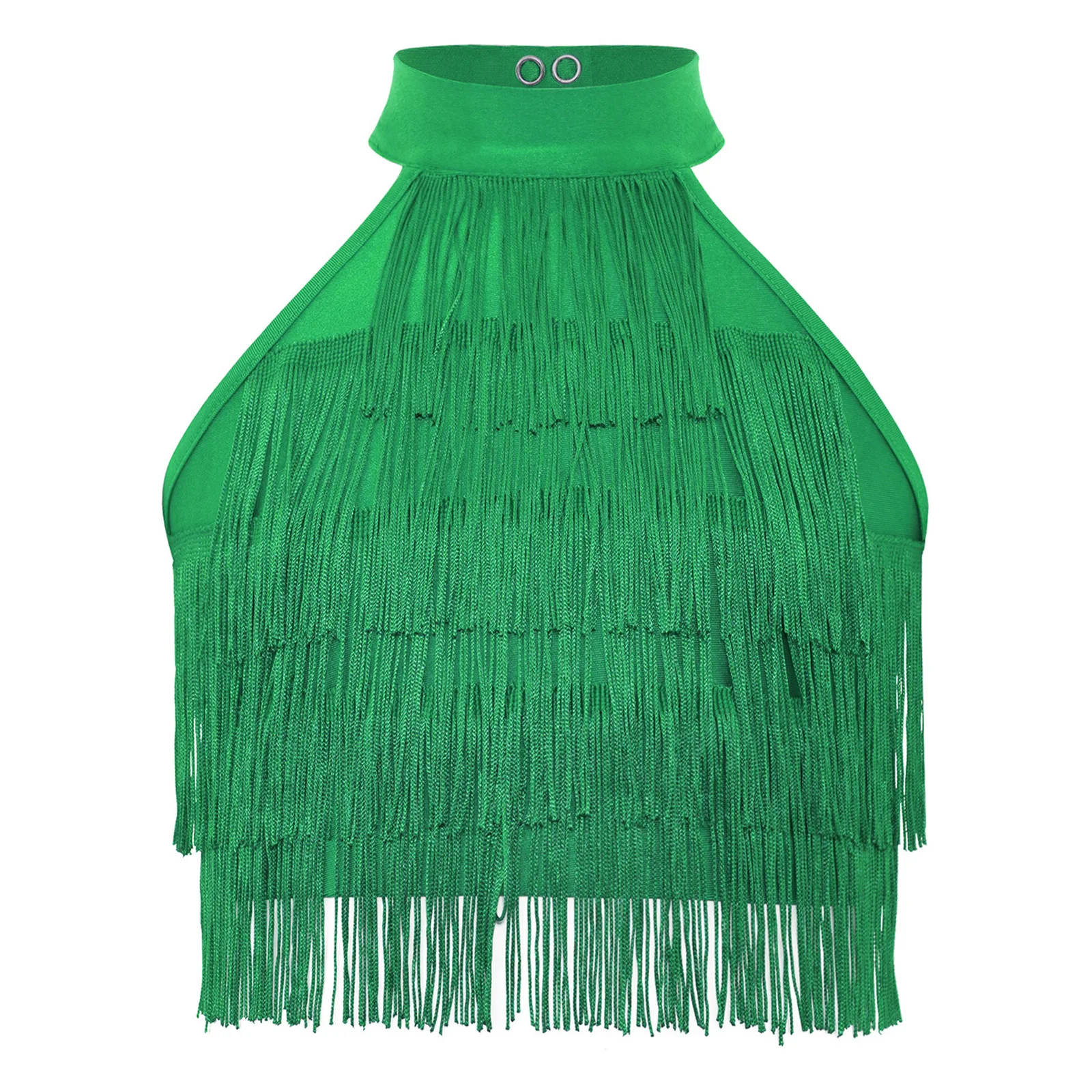 سترات رقص للفتيات مهدب ملابس هيبي لموسيقى الجاز ديسكو الهيب هوب أداء المسرح زي ملابس الشارع للأطفال قطع علوية قصيرة معدنية لامعة