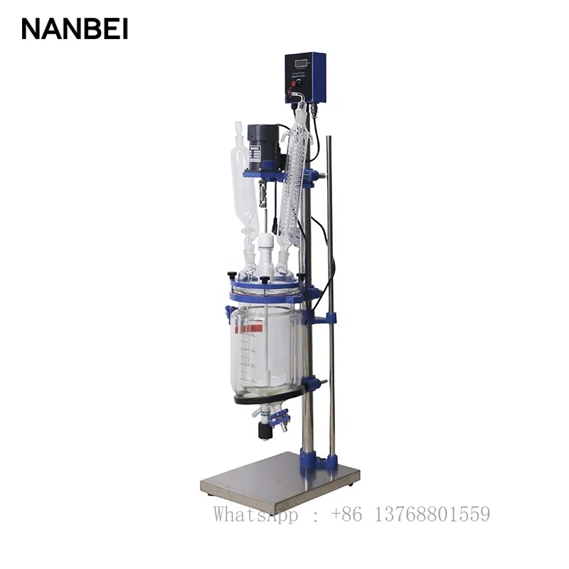 Customized Chemical Lab Small Double Layer 1 Liter 2L 5 L Crystallization Jacketed Glass Reactor For Alcohol