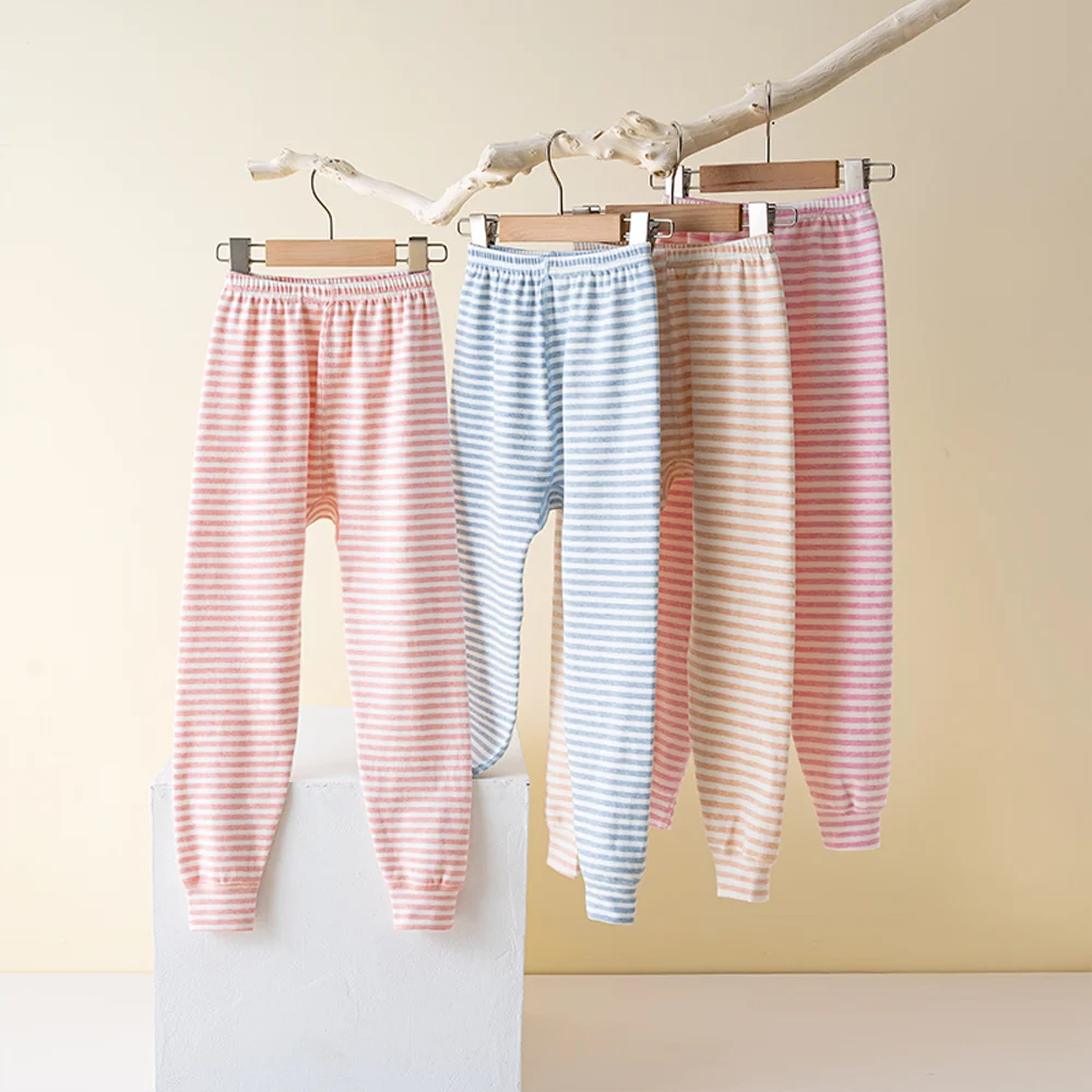 Japanische Kinder-2-teilige Reine Baumwolle Lange Unterhosen Jungen-Leggings Hosen Mädchen-Hauspyjama-Hosen Baumwolle Warme Hosen 3-13 Jahre – Detail 6