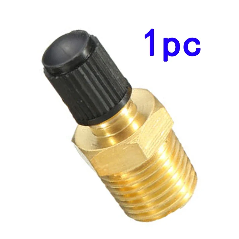 New 1/4 Inch NPT Solid Nickel Plated Brass Air Compressor Tank Fill Valve With Installed Core And Black Plastic Cap TOOL