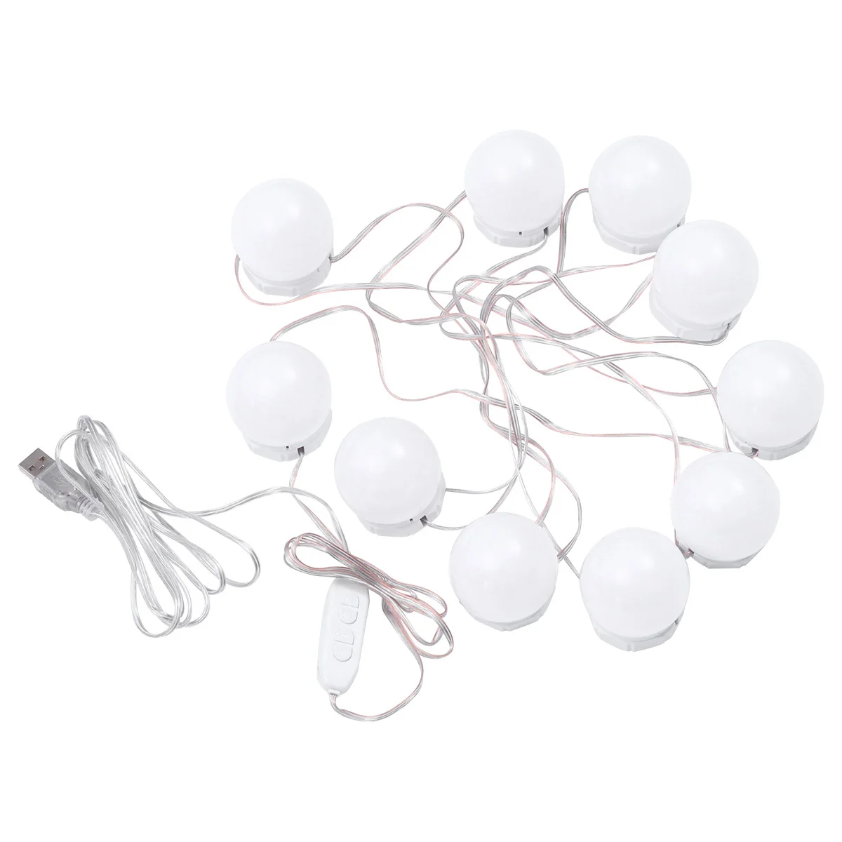 1 ชุดไฟ LED กระจกเงา 3 สีปรับความสว่างได้ USB ขับเคลื่อนการป้องกันดวงตาไม่มีการสั่นไหวใช้งานง่ายในร่มกลางแจ้ง