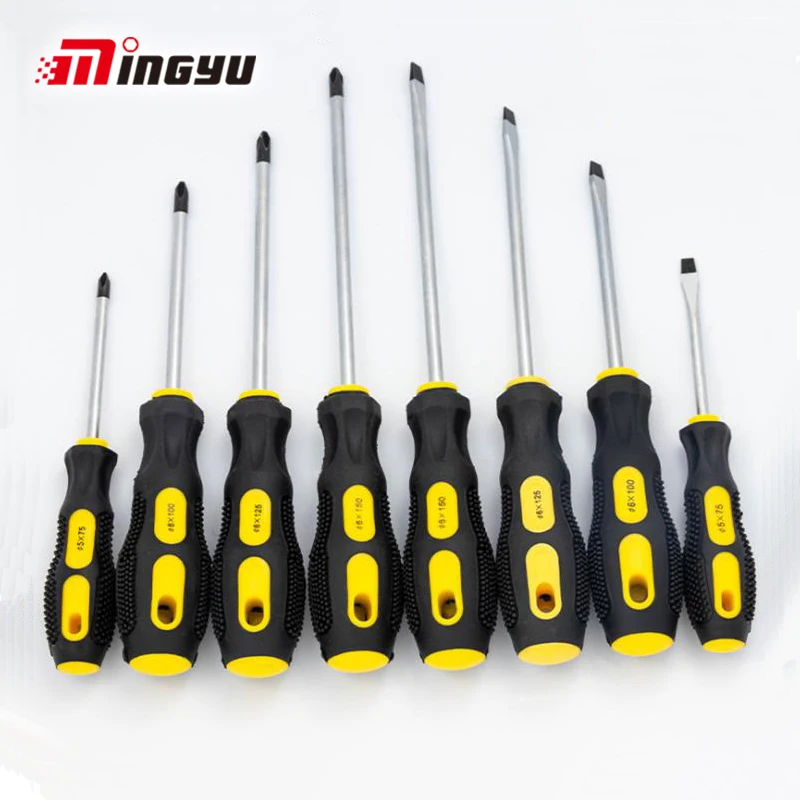 

8pcs Phillips Slotted Screwdriver Set Magnetic 160-260mm Long PH SL Screw Driver Home Repairing Hand Tool