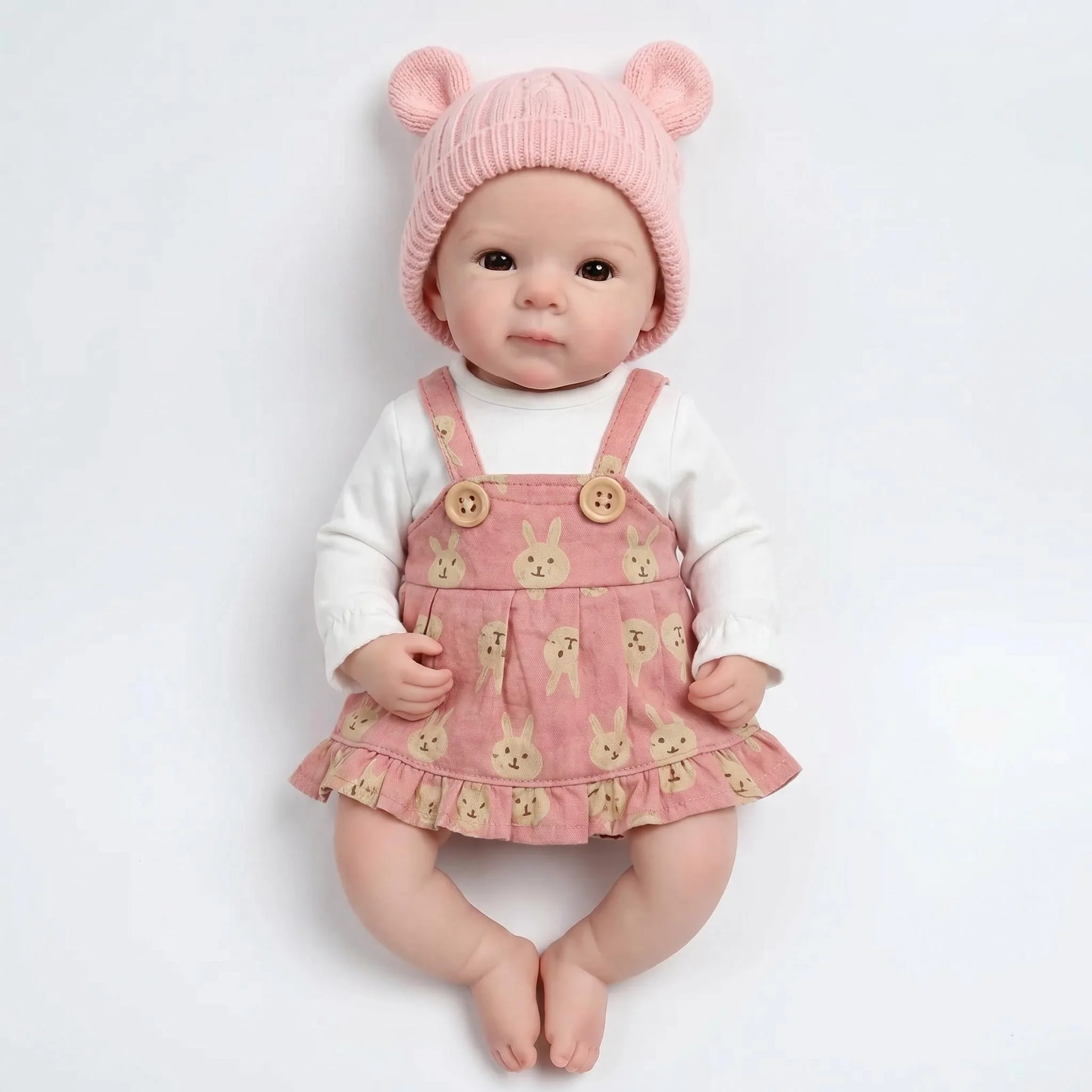 NPK 12inch Squishy Bettie Solid Platinum Silicone Baby Doll Super Soft Elastic Weighted Doll for 1.1KG