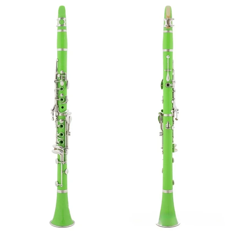 Color clarinet clarinet, B flat ABS resin green 17 key, clarinet, cloth bag