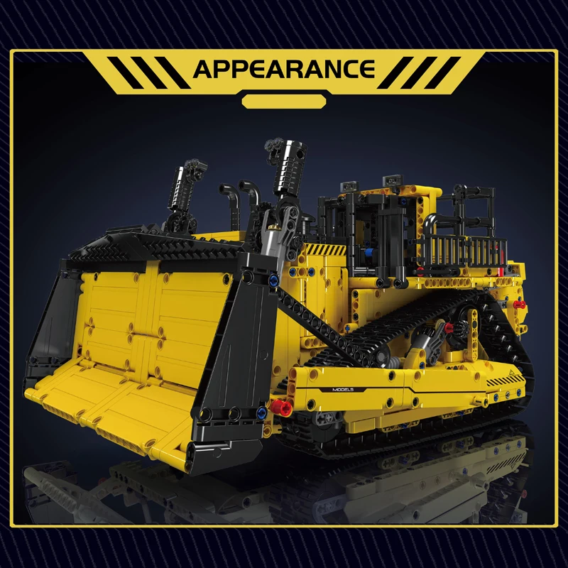 Molde rei 15084 carro técnico brinquedos o app controle rc d11 bulldozer bloco de construção montagem caminhão tijolo conjunto crianças presente natal