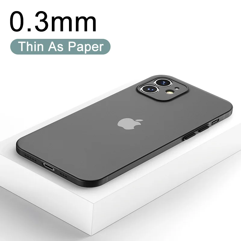 Coque mate Ultra fine de 0.3mm, étui Transparent pour iPhone 15 14 13 12 Mini 11 Pro Xs Max X Xr 7 8 Plus Se 2022 2020