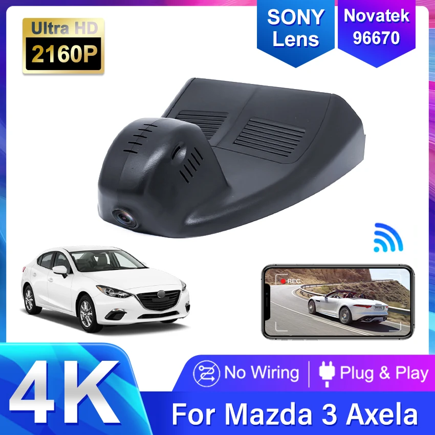 4K 2160P Plug and play Car DVR Video Recorder Wifi Dash Cam Camera For Mazda Axela 3 2019 2020 2021 Control By Mobile APP