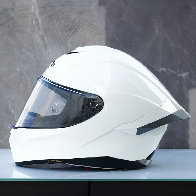 

Full Face Helmet Casque DOT Approved Unisex Safety Original Bright White Helmet Men and Women Racing Motorcycle Helmet Casco