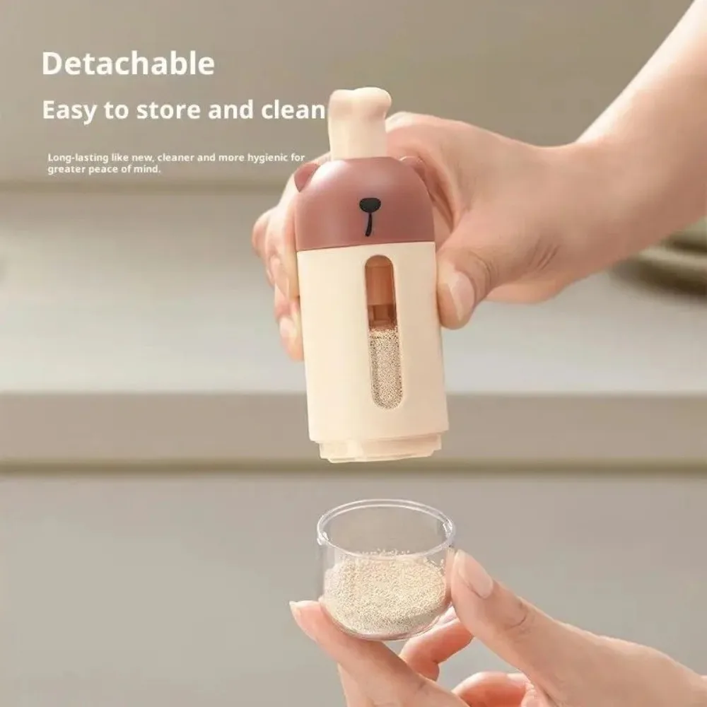 2-in-1 Metering Salt Shaker Push Type Dust-proof Salt Tank Sugar Bottle Moisture-proof Sealed Salt Dispenser Outdoor Tableware