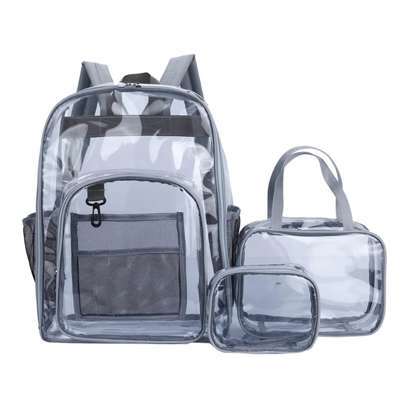 Unisex Waterproof Backpack Transparent Teenagers Students Backpacks Large Capacity School Bag Portable Multifunctional