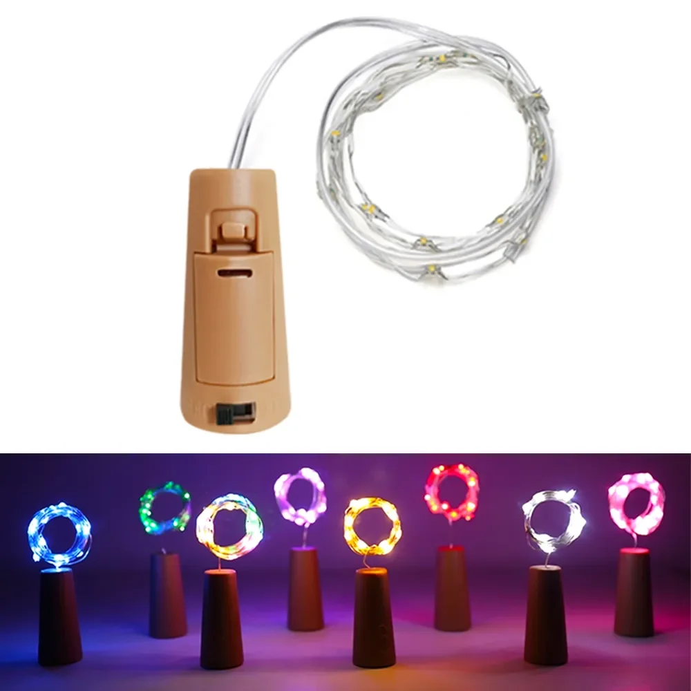 LED Wine Bottle Cork Lights String 2M Fairy Lights Battery Powered Garland Christmas Decoration Party Wedding New Year's Decor