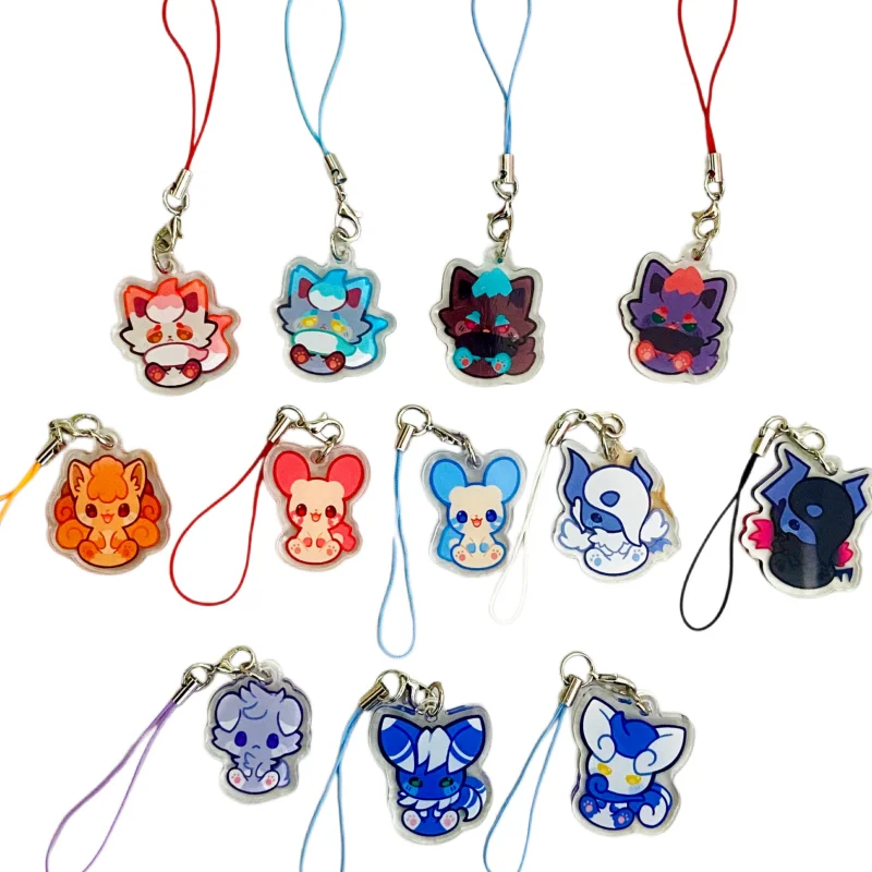 Porte-clés en acrylique Espurr, pendentif de sac avec personnages Espurr, Lucario, Absol, Darkrai, Vulpix, Alolan Vulpix, Minun, Audino brillant, cadeaux pour les fans d'anime