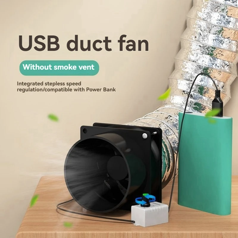 USB Speed Control Fan, Smoke Absorber, Fume Extractor, Pipe Duct Exhuast, velocidade ajustável
