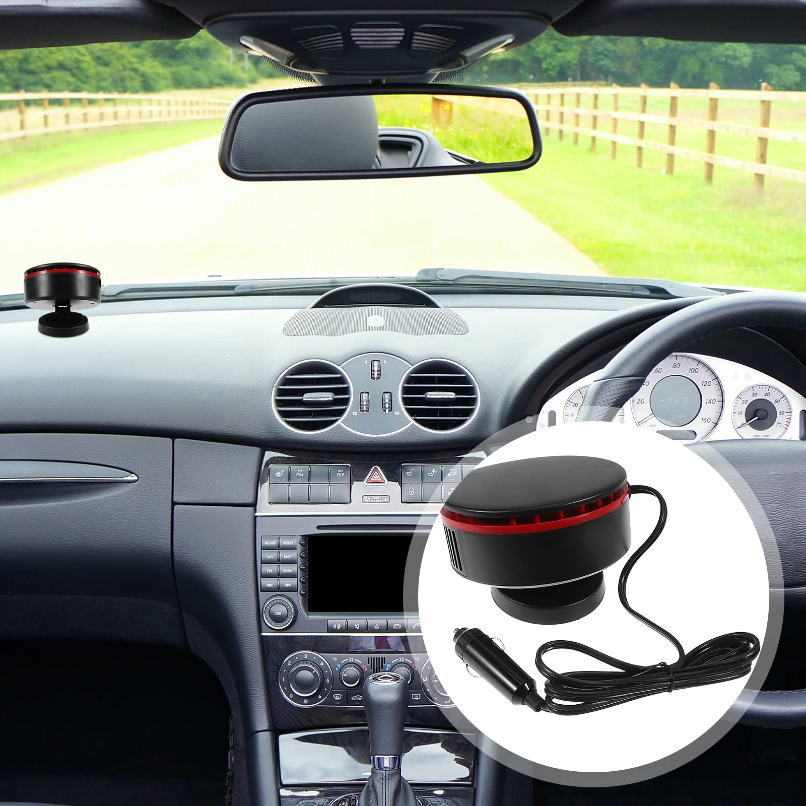 

Car Heater 12V Windshield Defrost Fast Heating Portable Car Defroster Cigarette Lighter Plug Winter Accessory Safe Driving