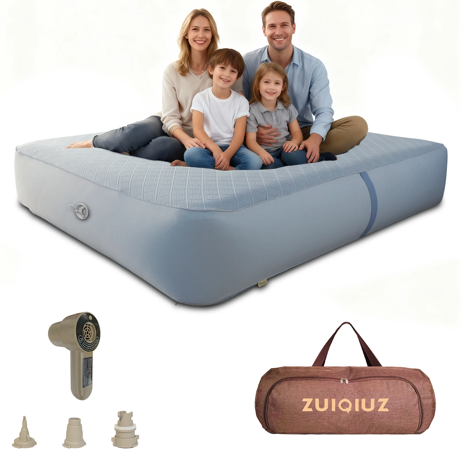 

TPU Inflatable Mattress with Built-in Pump | Non-Toxic & Odorless | 3-Min Quick Inflation