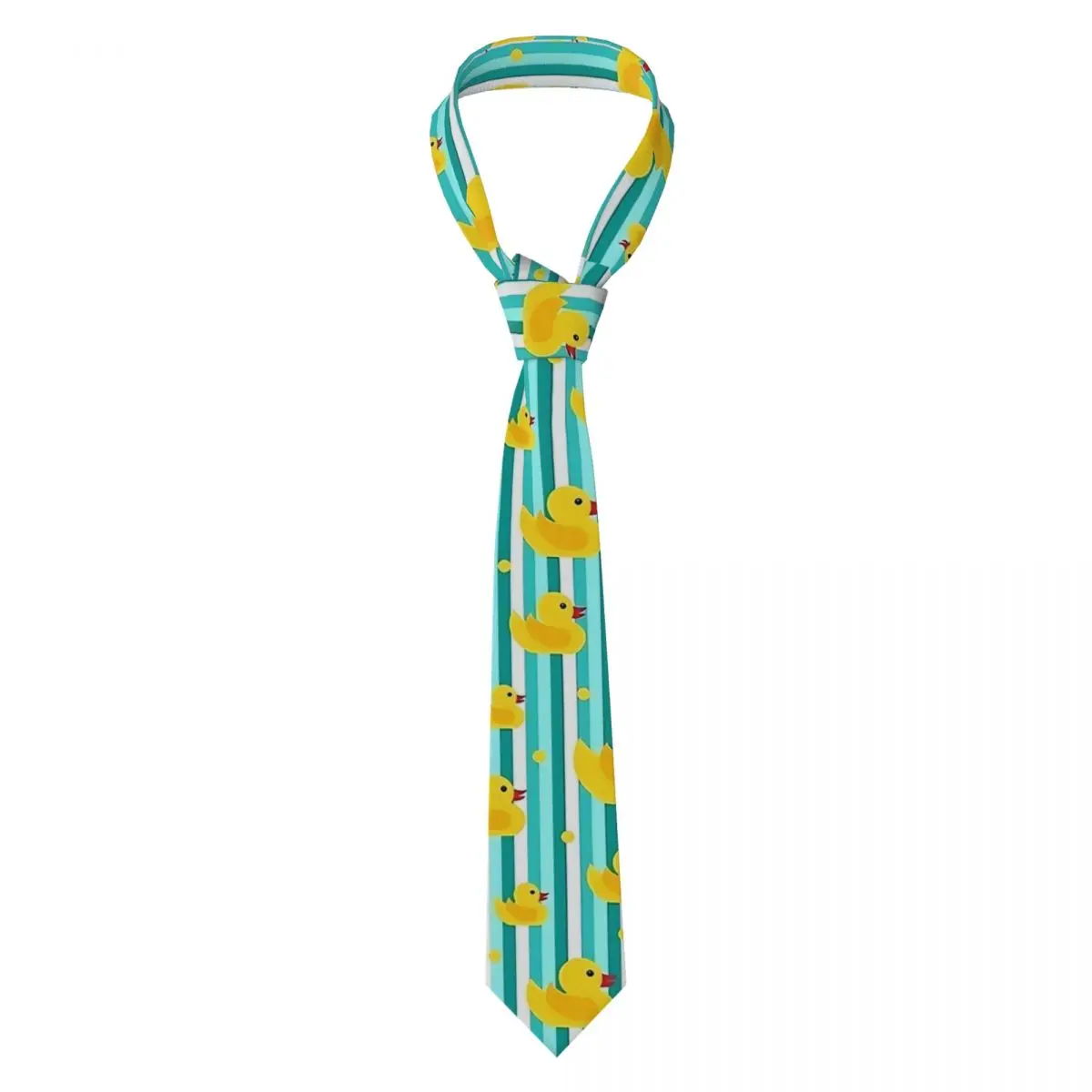 Corbata de patos de goma amarilla, corbatas de cuello para fiesta de boda a rayas azules, corbata divertida y bonita para hombre, corbata de diseño, regalo