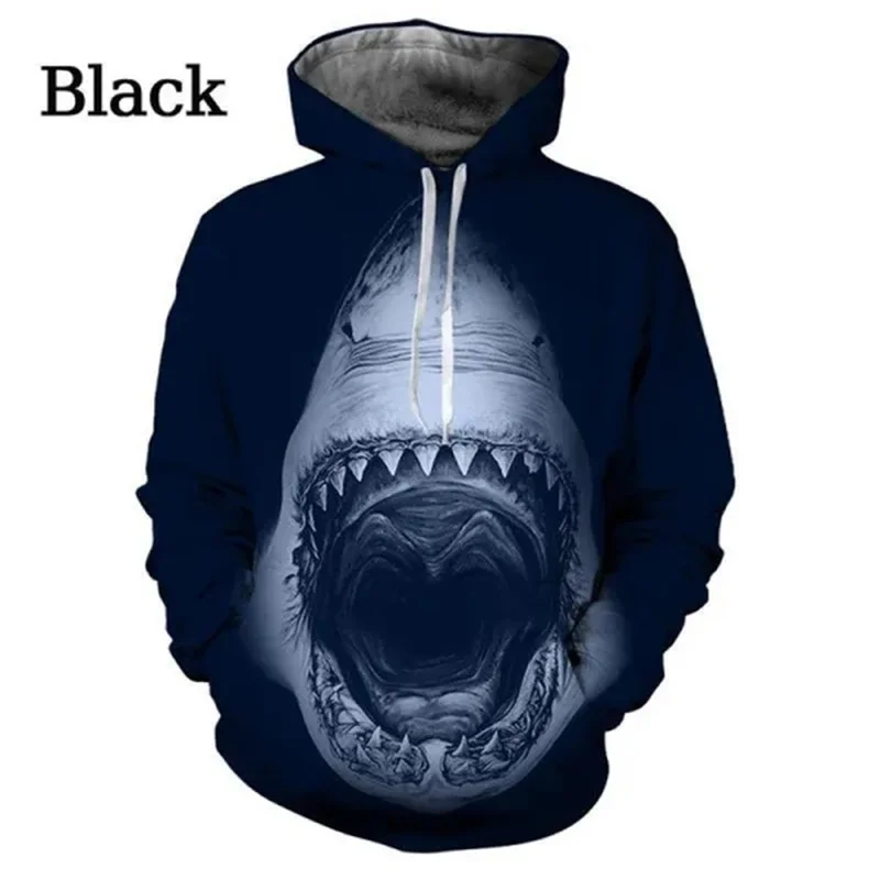 Ocean Killer Shark Graphic Hoodie Men Clothing 3D Bloody Sharks Printed Hoodies Women Harajuku Fashion y2k Pullover Hooded Hoody