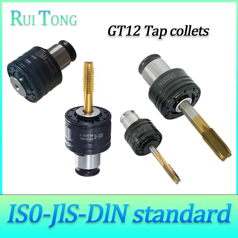Tocando pinças GT12 19mm GT24 30mm TC820 31mm ISO DIN JIS mandris para máquina de tapping com proteção contra sobrecarga M3-M24 Tapper Set