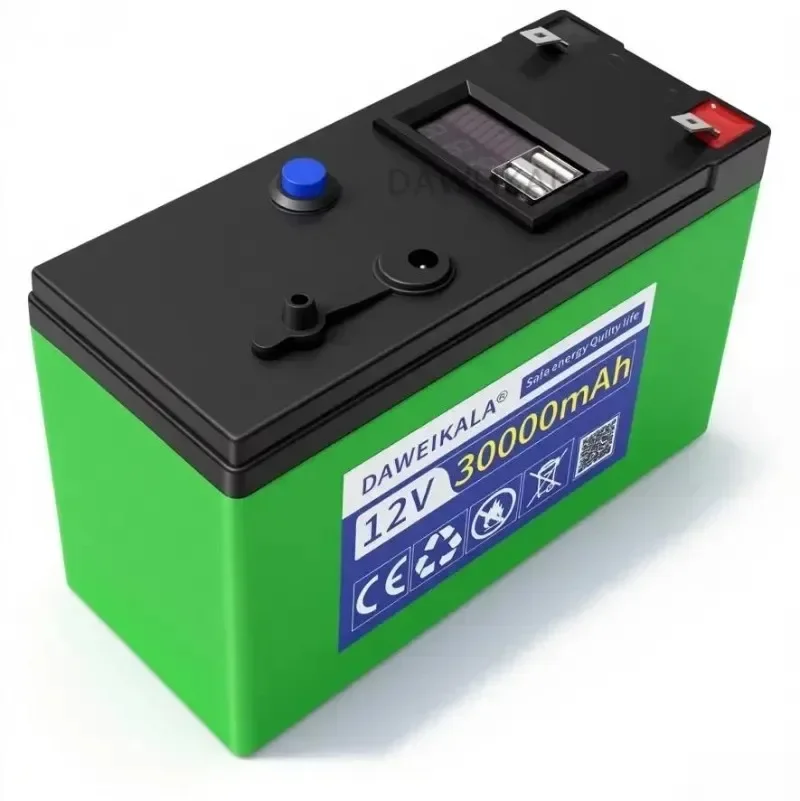 12V Battery 30Ah 18650 Rechargeable lithium battery pack for solar energy electric vehicle LED lights battery 12.6v 3A charger