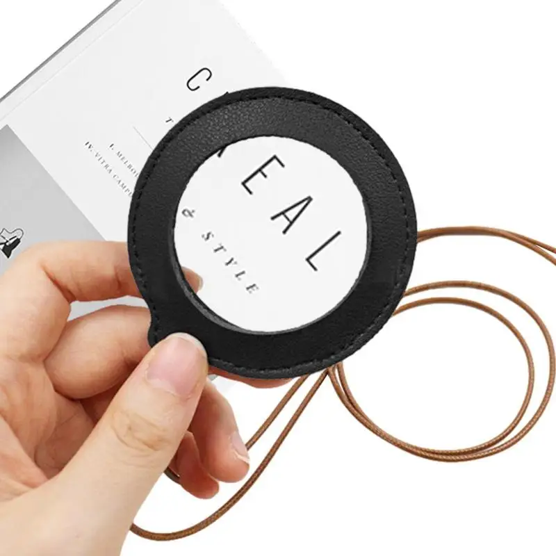 Neck Wear Mini Magnifying Glass With Leather Holder Portable Magnifier And Nature Exploration Toys For Inspection Reading Maps