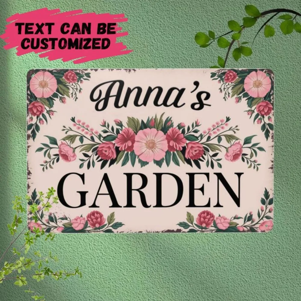 Personalized Vintage Beige Garden 2D Flat 1pc Plaque Decorative Solely, Nursery Studio 20X30Cm 8X12In Gift for Her Wall Sign