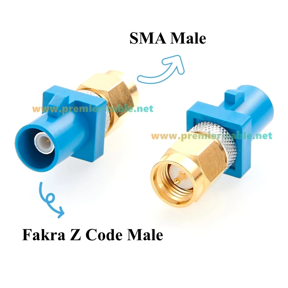 FAKRA Z Stecker auf SMA Stecker Adapter 50 Ohm Automotive RF Koaxial-Fahrzeugantennenanschluss für GPS GNSS 4G LTE Telematik Satellit – Detail 2