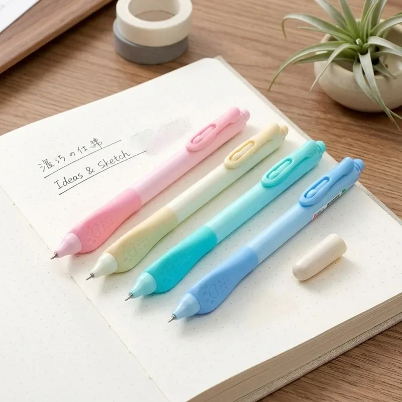 AiHao Thermal Erasable Gel Pen Silent Click Posture Correcting 0.5mm CS Tip Retractable Black Blue Ink Refill